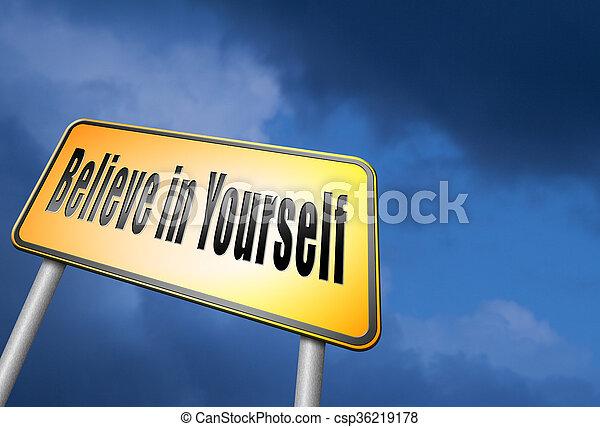 Etre confiant croyance soi vous meme image csp36219178